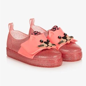 Mini Melissa Pink Glitter Cat Shoes